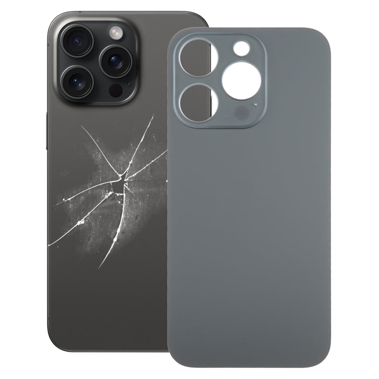 For iPhone 15 Pro Easy Replacement Big Camera Hole Glass Back Battery Cover(Black) -  by PMC TechLife | Online Shopping South Africa | PMC TechLife