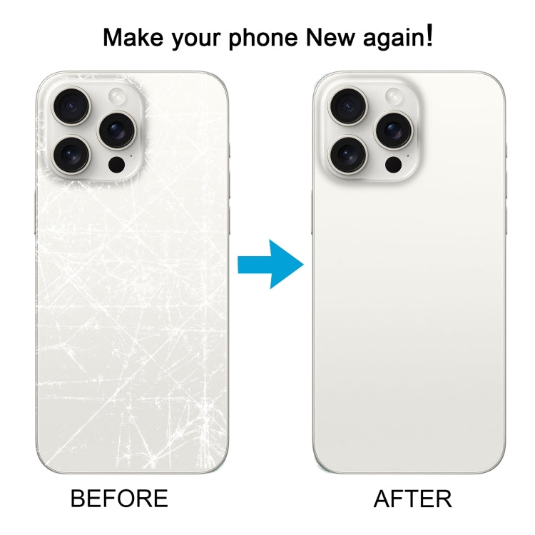 For iPhone 15 Pro Easy Replacement Big Camera Hole Glass Back Battery Cover(White) -  by PMC TechLife | Online Shopping South Africa | PMC TechLife