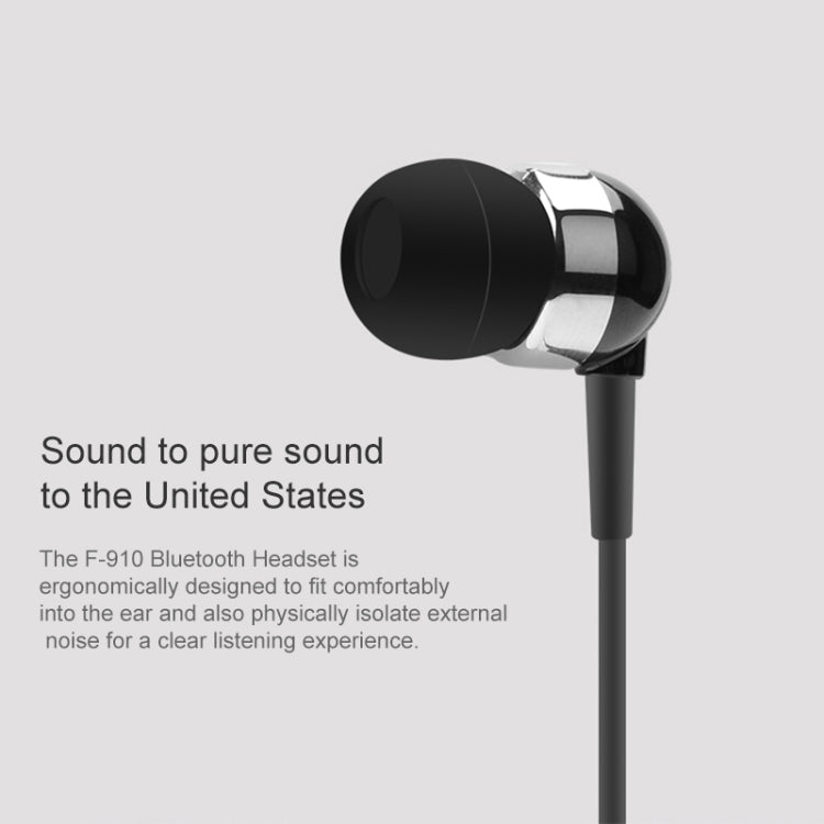 Fineblue F910 CSR4.1 Retractable Cable Caller Vibration Reminder Anti-theft Bluetooth Headset(Grey) - free shipping - PMC TechLife - Order now!