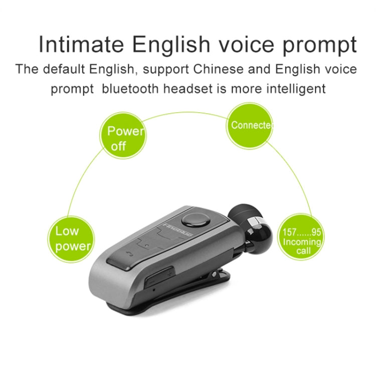 Fineblue F910 CSR4.1 Retractable Cable Caller Vibration Reminder Anti-theft Bluetooth Headset(White) - Bluetooth Earphone by Fineblue | Online Shopping South Africa | PMC TechLife | Buy Now Pay Later Mobicred