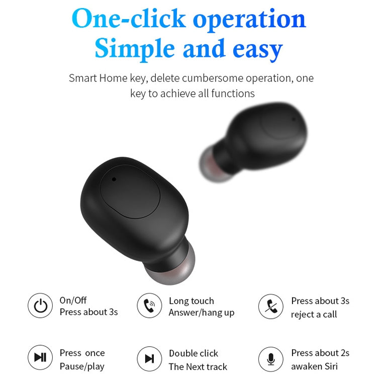 P1 TWS Bluetooth 5.0 Binaural Stereo Wireless Sports Bluetooth Earphone(Black) - TWS Earphone by PMC Jewellery | Online Shopping South Africa | PMC Jewellery