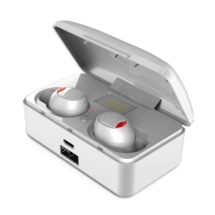 G10 TWS Bluetooth 5.0 Wireless Bluetooth Earphone with Charging Box, Support Digital Display & HD Call & Power Bank(White) - TWS Earphone by PMC Jewellery | Online Shopping South Africa | PMC Jewellery