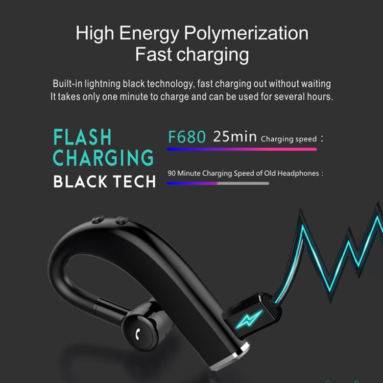 F680 Bluetooth 5.0 Fast Charging Wireless Business Sports Bluetooth Earphone (Blue) - Bluetooth Earphone by PMC Jewellery | Online Shopping South Africa | PMC Jewellery
