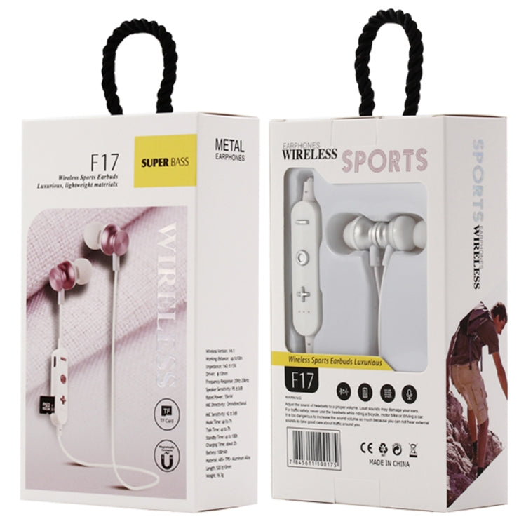 F17 Bluetooth 4.2 Hanging Neck Design Bluetooth Headset, Support Music Play & Switching & Volume Control & Answer(Silver) - Neck-mounted Earphone by PMC Jewellery | Online Shopping South Africa | PMC Jewellery
