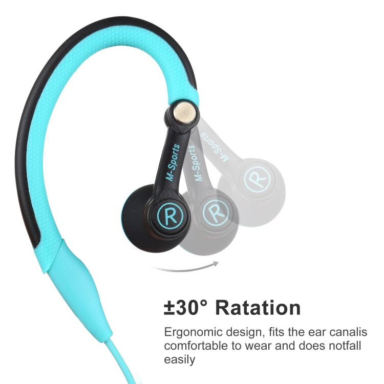 Mucro MB-232 Running In-Ear Sport Earbuds Earhook Wired Stereo Headphones for Jogging Gym(Blue) - Sport Earphone by Mucro | Online Shopping South Africa | PMC Jewellery | Buy Now Pay Later Mobicred