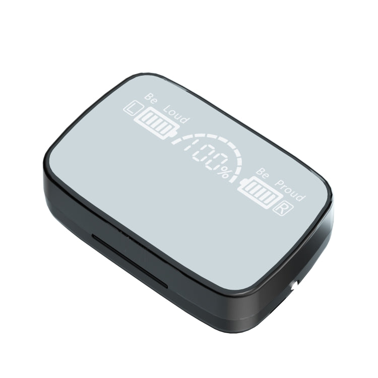 M9 Bluetooth 5.1 TWS Mirror Digital Display Wireless Bluetooth Earphone with Charging Box Flashlight , Support Touch & Siri & Battery Display(Black) - TWS Earphone by PMC TechLife | Online Shopping South Africa | PMC TechLife