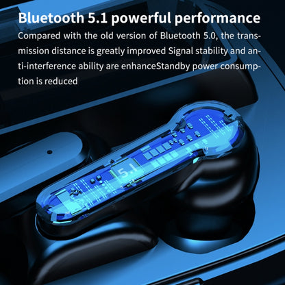 M19 Bluetooth 5.1 TWS Digital Display Wireless Bluetooth Earphone with Charging Box, Support Touch & Siri & Battery Display (Black) - TWS Earphone by PMC Jewellery | Online Shopping South Africa | PMC Jewellery