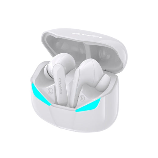 awei T35 Bluetooth V5.0 Ture Wireless Sports Game Dual Mode IPX5 Waterproof TWS Headset with Charging Case (White) - TWS Earphone by awei | Online Shopping South Africa | PMC Jewellery | Buy Now Pay Later Mobicred