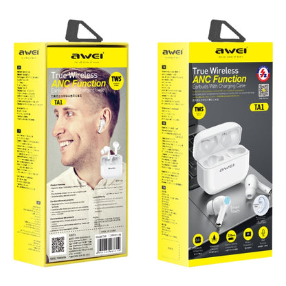 awei TA1 Bluetooth V5.0 Ture Wireless Sports ANC Noise Cancelling IPX4 Waterproof TWS Headset with Charging Case - TWS Earphone by awei | Online Shopping South Africa | PMC Jewellery