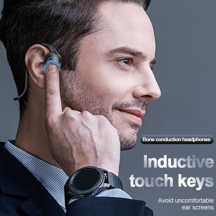M-1 Back-mounted Touch Noise Reduction Bone Conduction Bluetooth Earphone with Detachable Microphone (Blue) - Headset & Headphone by PMC TechLife | Online Shopping South Africa | PMC TechLife
