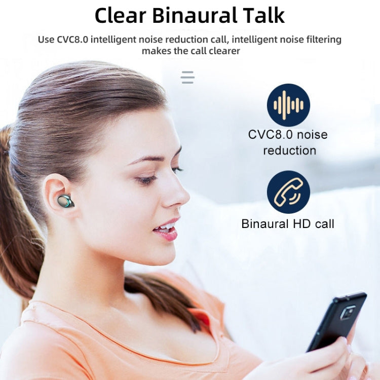 F9-5C Four-bar Breathing Light + Digital Display Noise Reduction Bluetooth Earphone(Black) - Bluetooth Earphone by PMC TechLife | Online Shopping South Africa | PMC TechLife