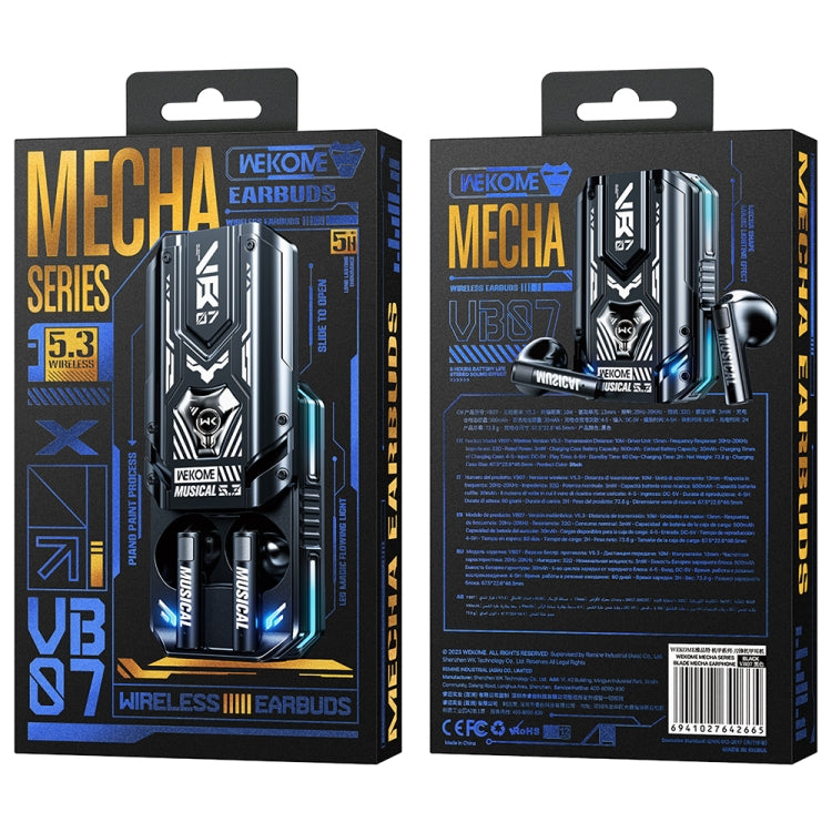 WEKOME VB07 Mecha Series Blade Wireless Bluetooth Earphone (White) - Bluetooth Earphone by WK | Online Shopping South Africa | PMC Jewellery
