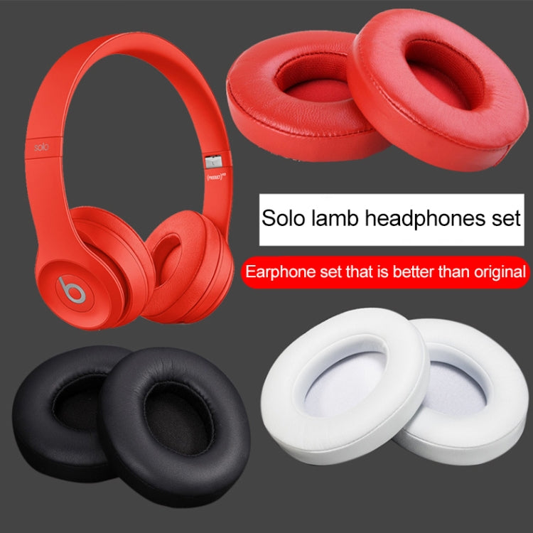 1 Pair Leather Headphone Protective Case for Beats Solo2.0 / Solo3.0, Wireless Version (Red) - Earmuff & Pad by PMC Jewellery | Online Shopping South Africa | PMC Jewellery