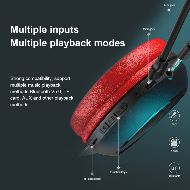 WK M8 Bluetooth 5.0 Fashion Design Music Bluetooth Headphone, Support TF Card (Black) - Headset & Headphone by WK | Online Shopping South Africa | PMC Jewellery