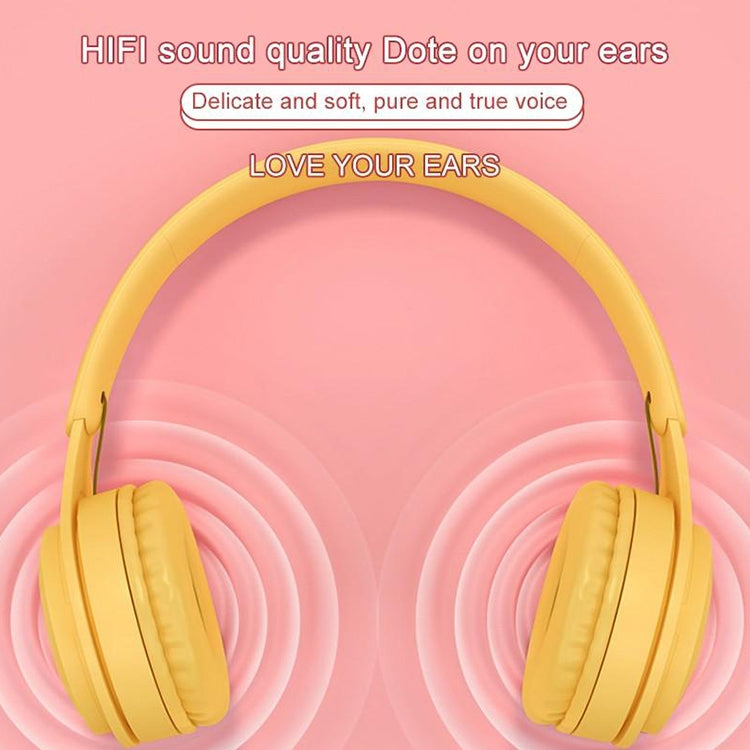 Y08 Hifi Sound Quality Macaron Bluetooth Headset, Supports Calling & TF Card & 3.5mm AUX (Blue) - Headset & Headphone by PMC TechLife | Online Shopping South Africa | PMC TechLife