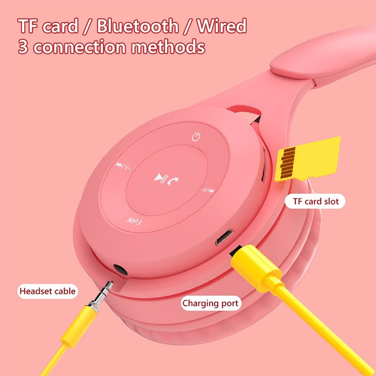 Y08 Hifi Sound Quality Macaron Bluetooth Headset, Supports Calling & TF Card & 3.5mm AUX (White) - Headset & Headphone by PMC TechLife | Online Shopping South Africa | PMC TechLife