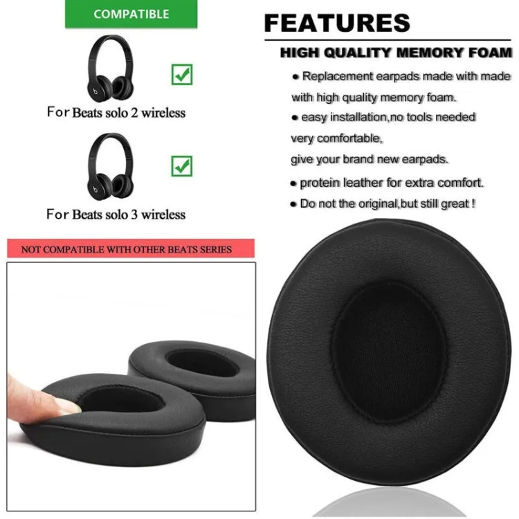 1 Pair Soft Sponge Earmuff Headphone Jacket for Beats Solo 2.0 / 3.0, Bluetooth Version(White) - Earmuff & Pad by PMC TechLife | Online Shopping South Africa | PMC TechLife