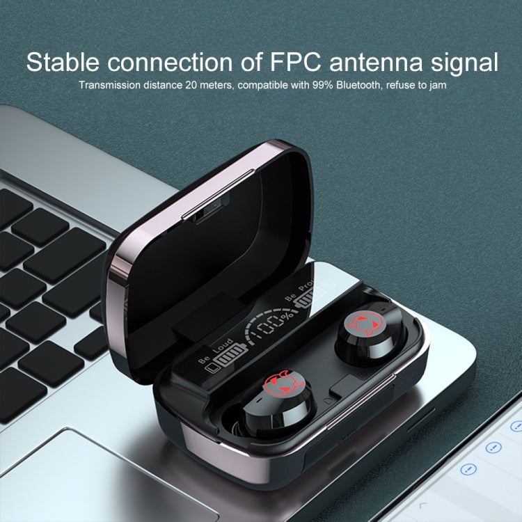 M23 Little Devil Pattern Intelligent Noise Reduction Touch Bluetooth Earphone with Three-screen Battery Display & Mirror Charging Box, Support HD Call & Siri (Pink) - Bluetooth Earphone by PMC TechLife | Online Shopping South Africa | PMC TechLife