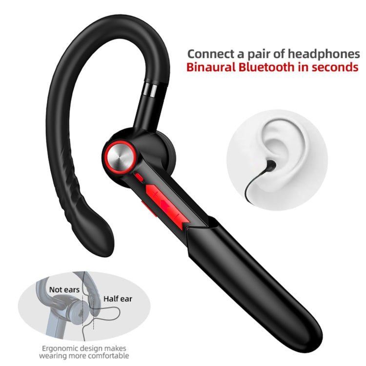 ME-100 TWS Business Rotating Universal True Stereo 5.0 Version Hanging Ear In-Ear Bluetooth Headset(Black+green) - Bluetooth Earphone by PMC TechLife | Online Shopping South Africa | PMC TechLife