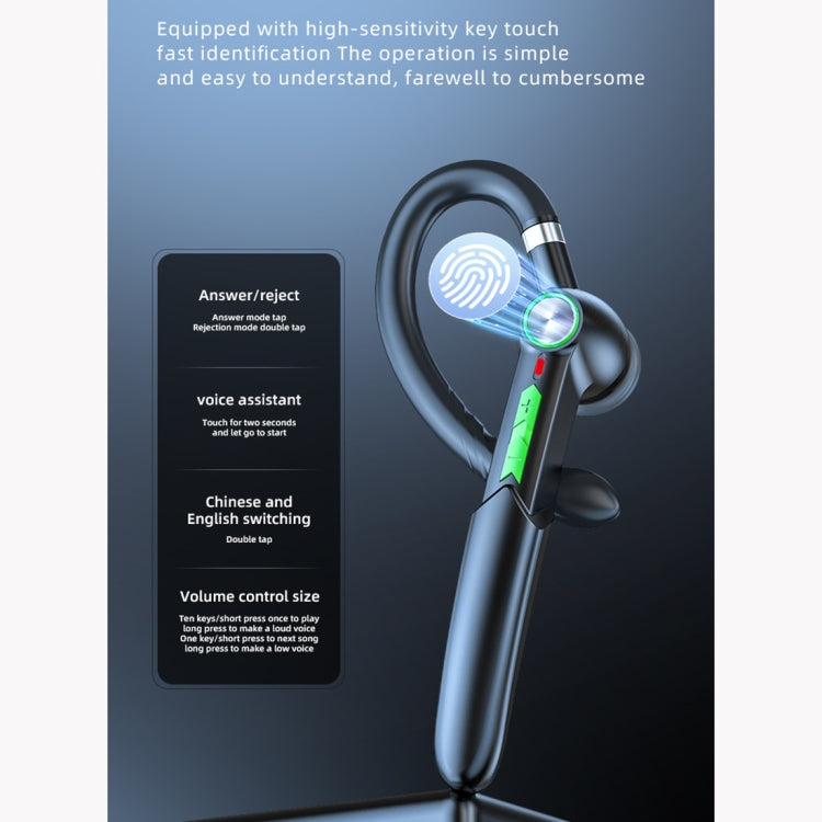 ME-100 TWS Business Rotating Universal True Stereo 5.0 Version Hanging Ear In-Ear Bluetooth Headset(Black Blue) - Bluetooth Earphone by PMC TechLife | Online Shopping South Africa | PMC TechLife
