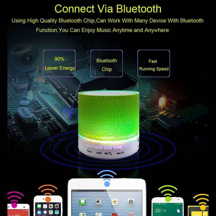 A9 Mini Portable Glare Crack Bluetooth Stereo Speaker with LED Light, Built-in MIC, Support Hands-free Calls & TF Card(Blue) - free shipping - PMC TechLife - Order now!