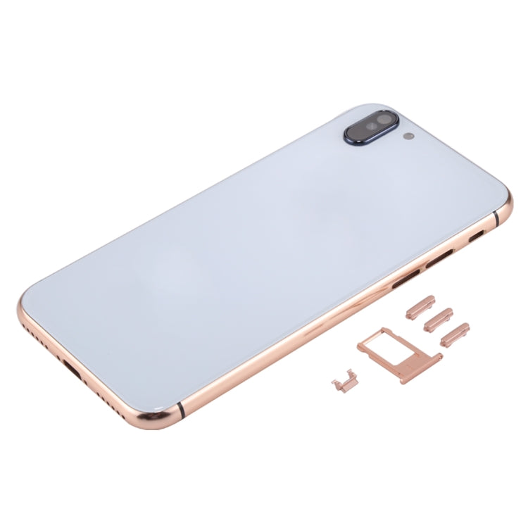 5 in 1 Full Assembly Metal Housing Cover with Appearance Imitation of iX for iPhone 6, Including Back Cover & Card Tray & Volume Control Key & Power Button & Mute Switch Vibrator Key, No Headphone Jack (Gold+White) - iPhone 6/6 Plus Parts by PMC Jewellery | Online Shopping South Africa | PMC Jewellery