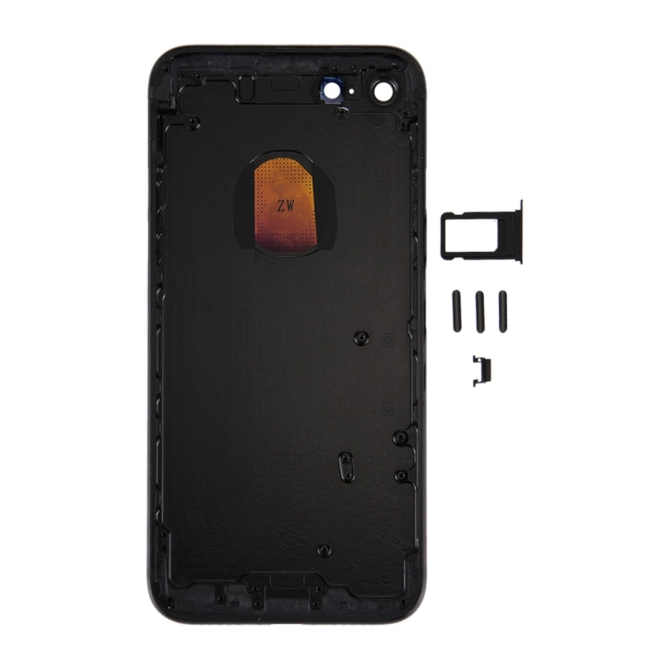 6 in 1 for iPhone 7 (Back Cover + Card Tray + Volume Control Key + Power Button + Mute Switch Vibrator Key + Sign) Full Assembly Housing Cover (Jet Black) - Back Cover by PMC Jewellery | Online Shopping South Africa | PMC Jewellery