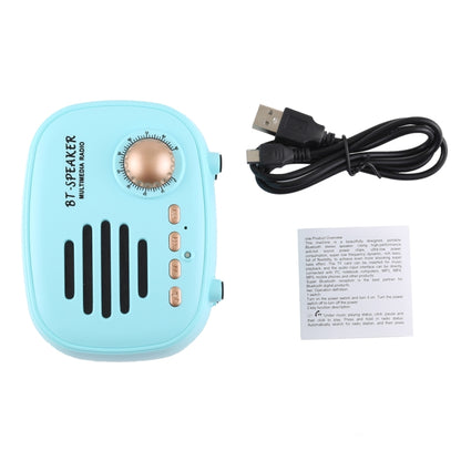 Q108 Retro Mini Wireless Bluetooth Speaker, Support Hands-free / TF Card / U disk / FM(Blue) - Mini Speaker by PMC Jewellery | Online Shopping South Africa | PMC Jewellery