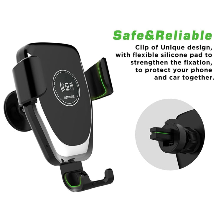 C6 Gravity Induction Car Qi Wireless Charger Fast Charging Air Vent Phone Holder(Black) - Car Holders by PMC TechLife | Online Shopping South Africa | PMC TechLife