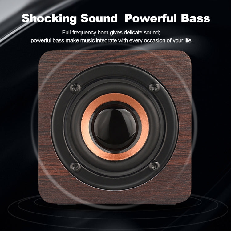 Q1 Wooden Mini Portable Mega Bass Wireless Bluetooth Speaker(Red) - Mini Speaker by PMC TechLife | Online Shopping South Africa | PMC TechLife
