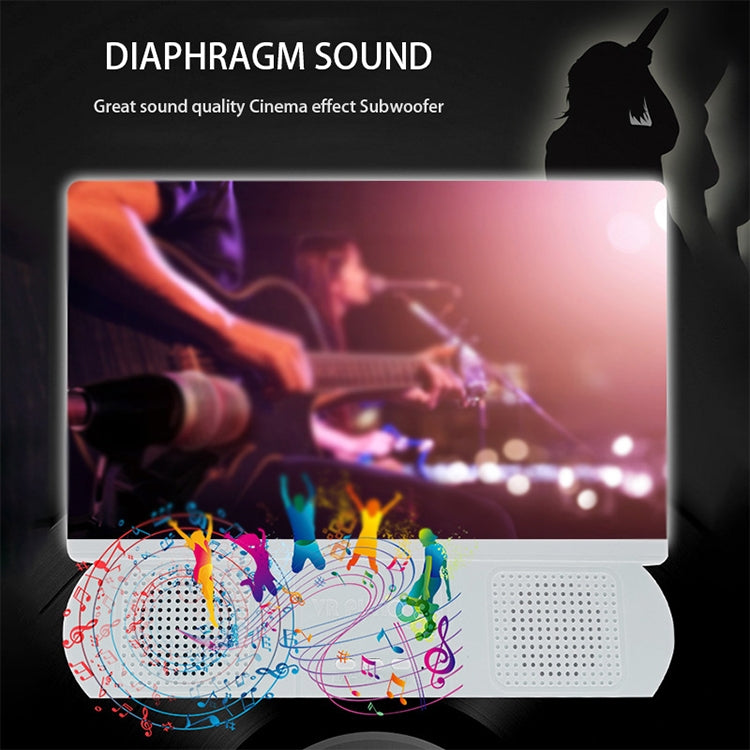 F9 10 inch Universal Chargeable Mobile Phone Screen Amplifier HD Video Amplifier with Silicone Suction Cup Stand & Bluetooth Speaker(White) - Screen Magnifier by PMC TechLife | Online Shopping South Africa | PMC TechLife
