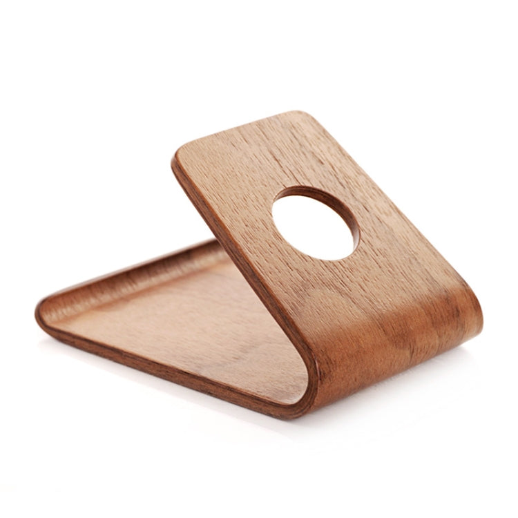 JS01 Wooden Desktop Phone Holder Universal Curved Wood Support Frame For Tablet Phones (Walnut) - Desktop Holder by PMC TechLife | Online Shopping South Africa | PMC TechLife