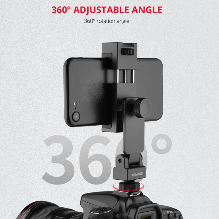 YELANGU PC10 360 Degree Rotating Horizontal Vertical Shooting Phone Clamp Holder Bracket (Black) - Desktop Holder by YELANGU | Online Shopping South Africa | PMC TechLife | Buy Now Pay Later Mobicred