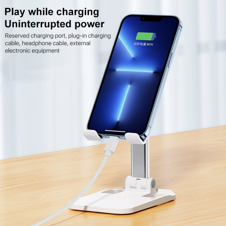 ROCK Desktop Folding Mobile Phone Holder (White) - Desktop Holder by ROCK | Online Shopping South Africa | PMC TechLife