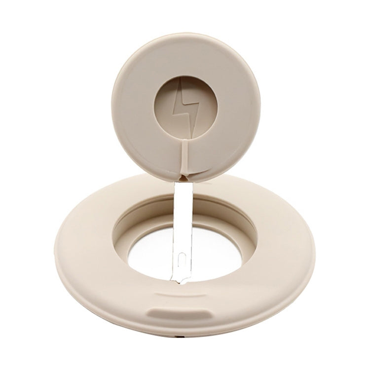 2 in 1 Silicone Desktop Wireless Charger Telescopic Stand For iPhone / Watch Wireless Charger (Beige White) - Desktop Holder by PMC TechLife | Online Shopping South Africa | PMC TechLife