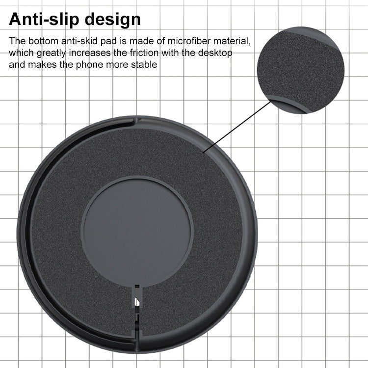 2 in 1 Silicone Desktop Wireless Charger Telescopic Stand For iPhone / Watch Wireless Charger (Black) - Desktop Holder by PMC TechLife | Online Shopping South Africa | PMC TechLife