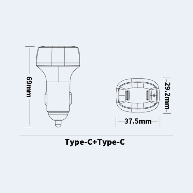 ACC-580 Dual Ports PD 60W Fast Charging Car Charger(White) - Car Charger by PMC TechLife | Online Shopping South Africa | PMC TechLife