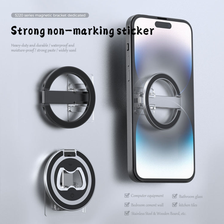 R-JUST SJ20-2 Zinc Alloy Magnetic Bottle Opener Cellphone Holder With No Trace Sticker (Silver) - Hand-Sticking Bracket by R-JUST | Online Shopping South Africa | PMC Jewellery