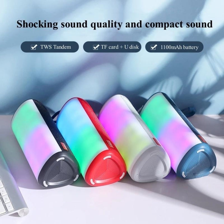 T&G TG357 Portable Wireless Bluetooth Speaker Outdoor Subwoofer with RGB Colorful Light & TWS(Grey) - Desktop Speaker by T&G | Online Shopping South Africa | PMC Jewellery | Buy Now Pay Later Mobicred