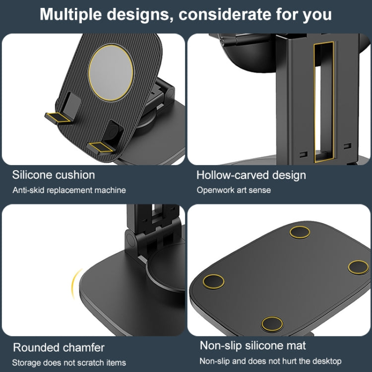 FD5 B028 Foldable Rotating Desktop Phone Tablet Holder (White) - Desktop Holder by PMC TechLife | Online Shopping South Africa | PMC TechLife