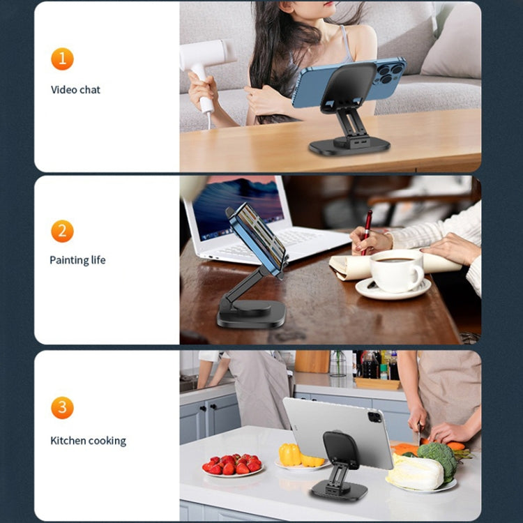 FD5 B028 Foldable Rotating Desktop Phone Tablet Holder (White) - Desktop Holder by PMC TechLife | Online Shopping South Africa | PMC TechLife