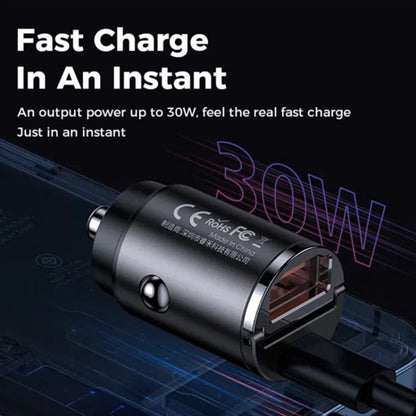 REMAX RCC332 Tanya Pro Series 2 in 1 Car 30W PD Fast Charger (Grey) - Car Charger by REMAX | Online Shopping South Africa | PMC Jewellery