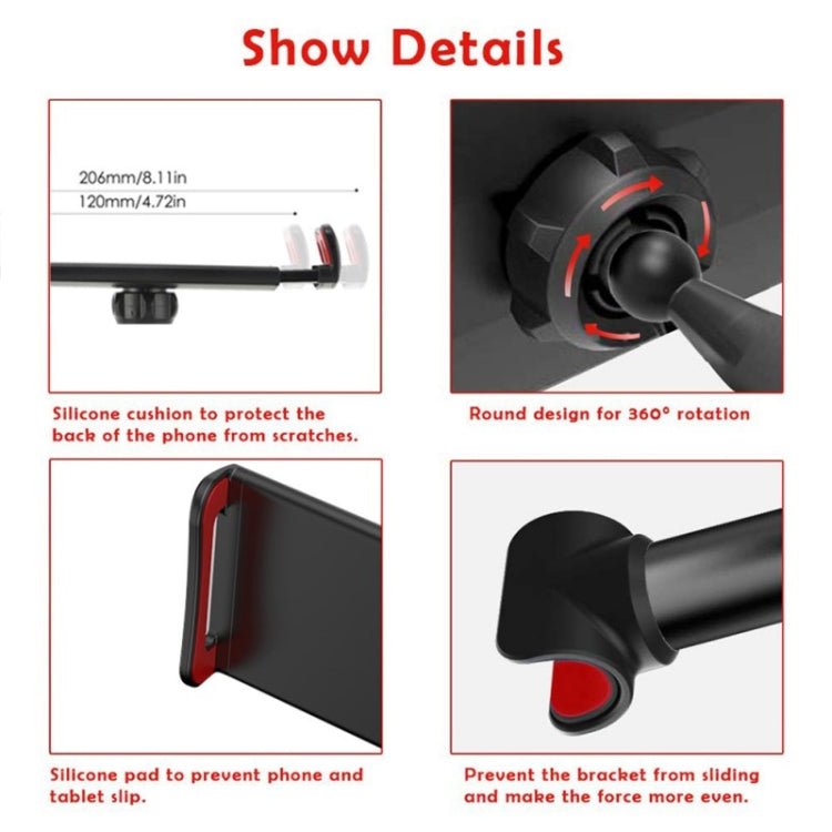 CHZ-06 Retractable Car Backrest Holder for 7-14 inch Mobile Phones / Tablets (Black) - Car Holders by PMC TechLife | Online Shopping South Africa | PMC TechLife
