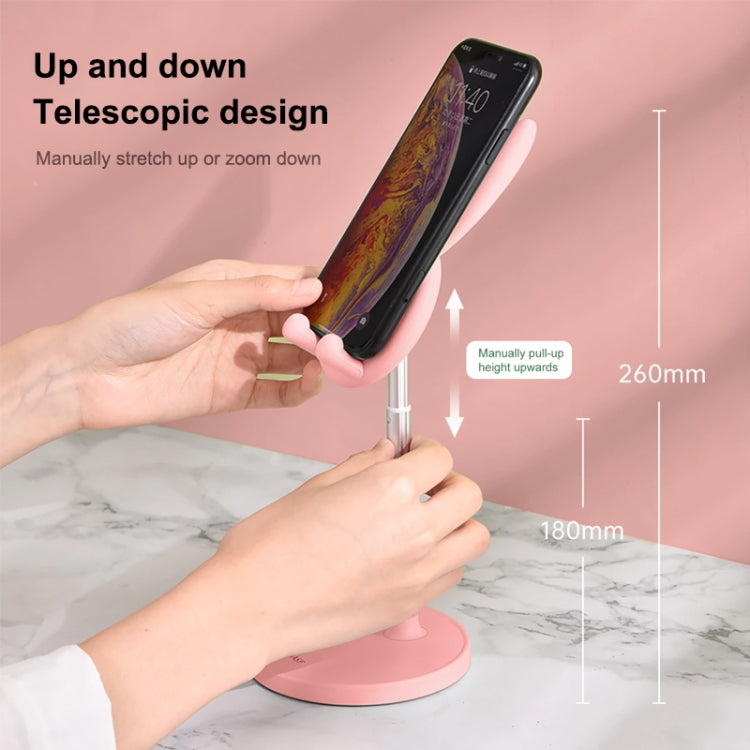 03247 Rabbit Retractable Phone Lazy Bracket Foldable Desktop Holder(White) - Desktop Holder by PMC TechLife | Online Shopping South Africa | PMC TechLife