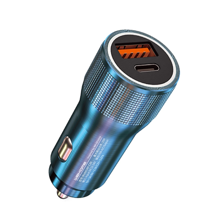 WK WP-C30 20W 3A QC3.0 USB + PD UB-C / Type-C Interface Flash Series Car Fast Charger(Blue) - Car Charger by WK | Online Shopping South Africa | PMC Jewellery | Buy Now Pay Later Mobicred