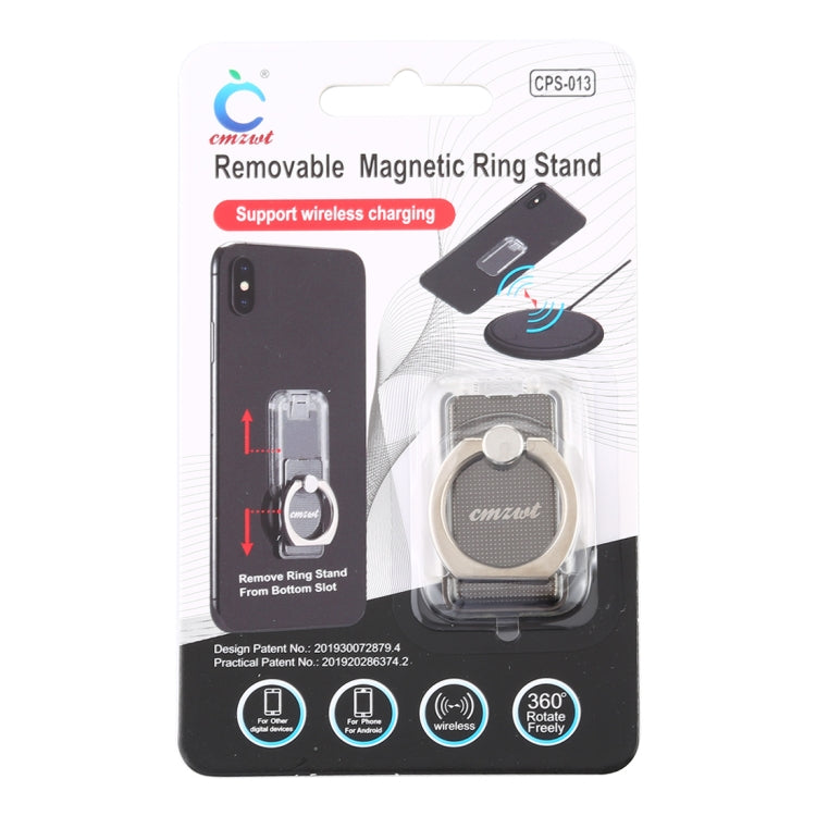CPS-013 360 Degrees Rotate Freely Removable Magnetic Ring Stand Phone Holder, Support Wireless Charging(Black) - Ring Holder by PMC TechLife | Online Shopping South Africa | PMC TechLife