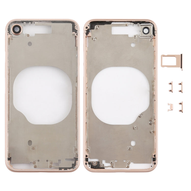 Transparent Back Cover with Camera Lens & SIM Card Tray & Side Keys for iPhone 8 (Gold) - Back Cover by PMC TechLife | Online Shopping South Africa | PMC TechLife