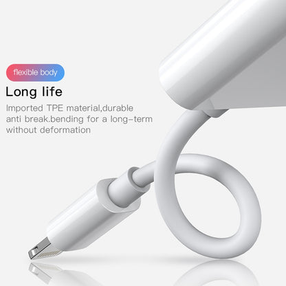 JOYROOM S-Y104 Ben Series Apple Dual Lightning Adapter, Length: 1.2m(White) - Earphone Adapter by JOYROOM | Online Shopping South Africa | PMC Jewellery