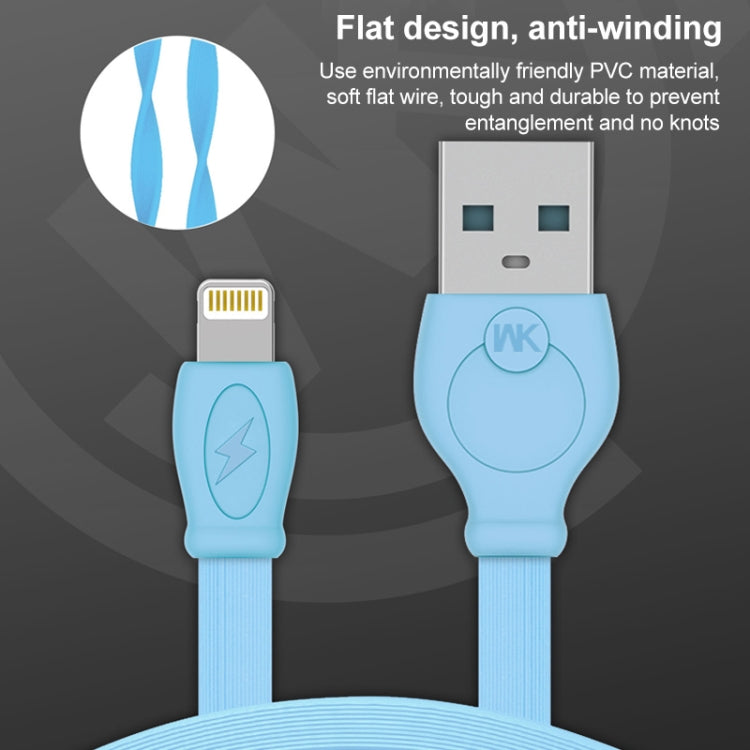 WK WDC-023i 2.4A 8 Pin Fast Charging Data Cable, Length: 3m(Blue) - Normal Style Cable by WK | Online Shopping South Africa | PMC Jewellery