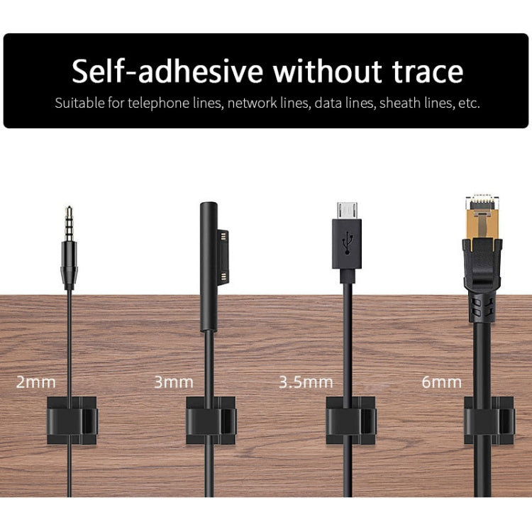 HG2392 50 PCS Desktop Data Cable Organizer Fixing Clip, Gum Type: 3M(Black) - Cable Organizer by PMC TechLife | Online Shopping South Africa | PMC TechLife